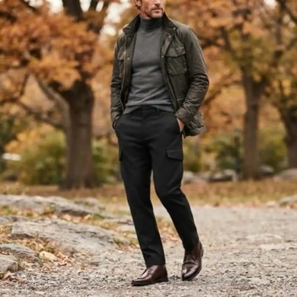 Banana Republic 34x30 Slim Wool Heavy Cargo Mens Black Pants Lined Outdoor